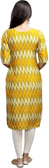 Stylish Yellow Crepe Printed Stitched Kurta For Women-thumb1