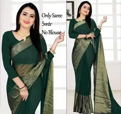 Classic Pure Chiffon Solid Saree with Blouse piece