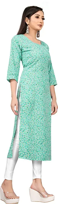 Stylish Blue Crepe Printed Stitched Kurta For Women-thumb2