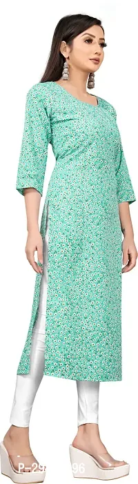 Stylish Blue Crepe Printed Stitched Kurta For Women-thumb3