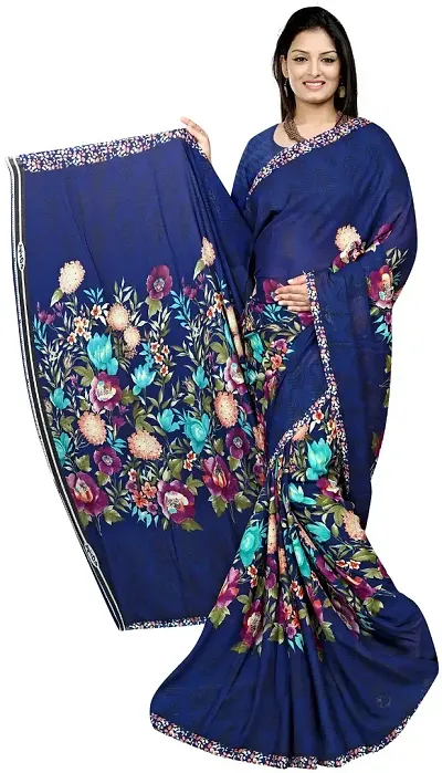 Stylish Chiffon Saree with Blouse piece For Women