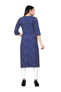 Stylish Blue Crepe Printed Stitched Kurta For Women-thumb1