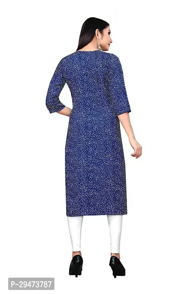 Stylish Blue Crepe Printed Stitched Kurta For Women-thumb2