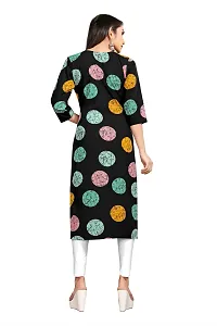 Stylish Multicoloured Crepe Block Print Stitched Kurta For Women-thumb1