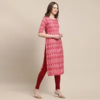 Stylish Red Crepe Printed Stitched Kurta For Women-thumb2