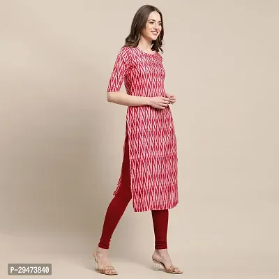 Stylish Red Crepe Printed Stitched Kurta For Women-thumb3