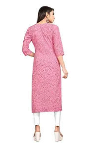 Stylish Pink Crepe Printed Stitched Kurta For Women-thumb1