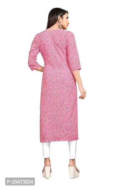 Stylish Pink Crepe Printed Stitched Kurta For Women-thumb2