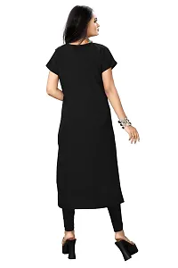 Stylish Black Crepe Checkered Stitched Kurta For Women-thumb1