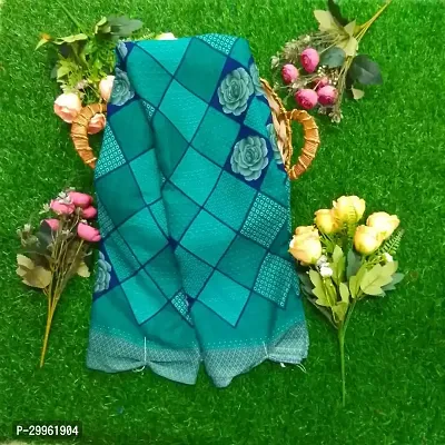 Stylish Sea Green Chiffon Saree with Blouse piece For Women-thumb0