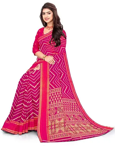 Stylish Blend Saree with Blouse piece For Women