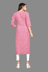 Stylish Pink Crepe Printed Stitched Kurta For Women-thumb1