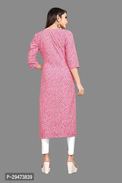 Stylish Pink Crepe Printed Stitched Kurta For Women-thumb2