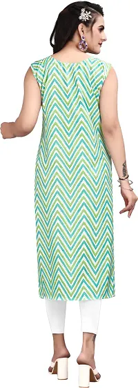 Stylish Green Crepe Printed Stitched Kurta For Women-thumb1