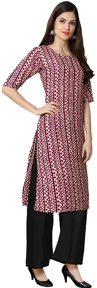 Stylish Maroon Crepe Printed Stitched Kurta For Women-thumb2