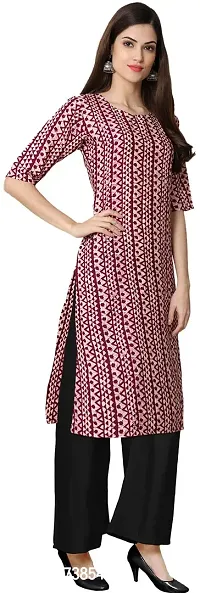 Stylish Maroon Crepe Printed Stitched Kurta For Women-thumb3