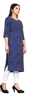 Stylish Blue Crepe Printed Stitched Kurta For Women-thumb3