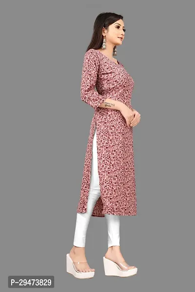 Stylish Maroon Crepe Printed Stitched Kurta For Women-thumb3