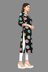 Stylish Multicoloured Crepe Printed Stitched Kurta For Women-thumb2