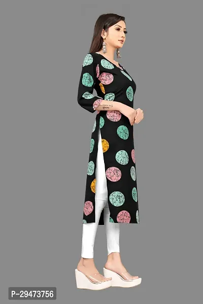 Stylish Multicoloured Crepe Printed Stitched Kurta For Women-thumb3