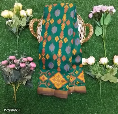 Stylish Green Brasso Saree with Blouse piece For Women