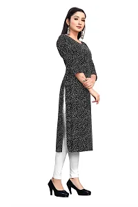 Stylish Black Crepe Printed Stitched Kurta For Women-thumb3