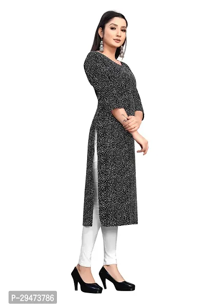 Stylish Black Crepe Printed Stitched Kurta For Women-thumb4