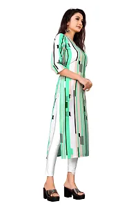 Stylish Green Crepe Printed Stitched Kurta For Women-thumb2