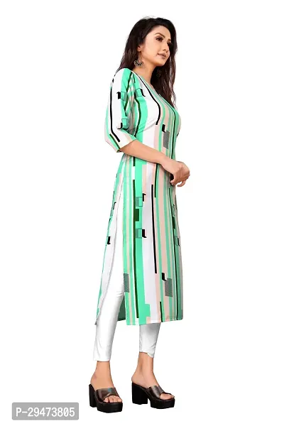 Stylish Green Crepe Printed Stitched Kurta For Women-thumb3