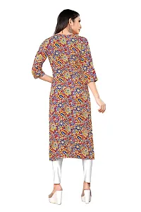 Stylish Brown Crepe Printed Stitched Kurta For Women-thumb1