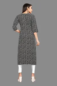 Stylish Black Crepe Printed Stitched Kurta For Women-thumb1