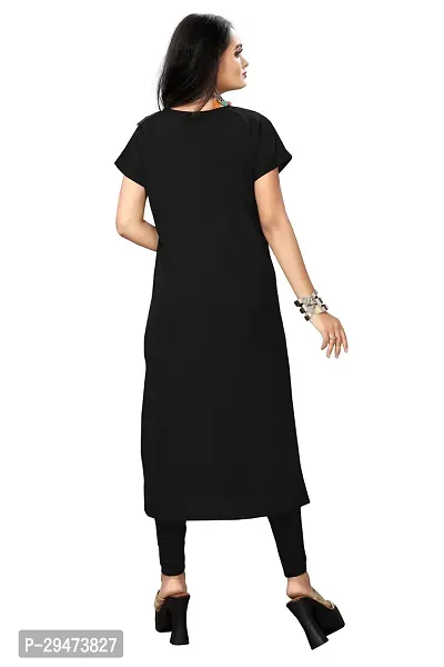 Stylish Black Crepe Checkered Stitched Kurta For Women-thumb2