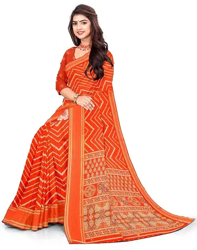 Stylish Blend Saree with Blouse piece For Women