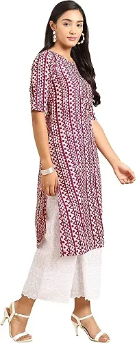 Stylish Purple Crepe Printed Stitched Kurta For Women-thumb2