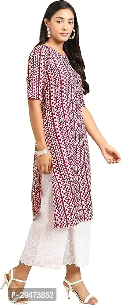 Stylish Purple Crepe Printed Stitched Kurta For Women-thumb3