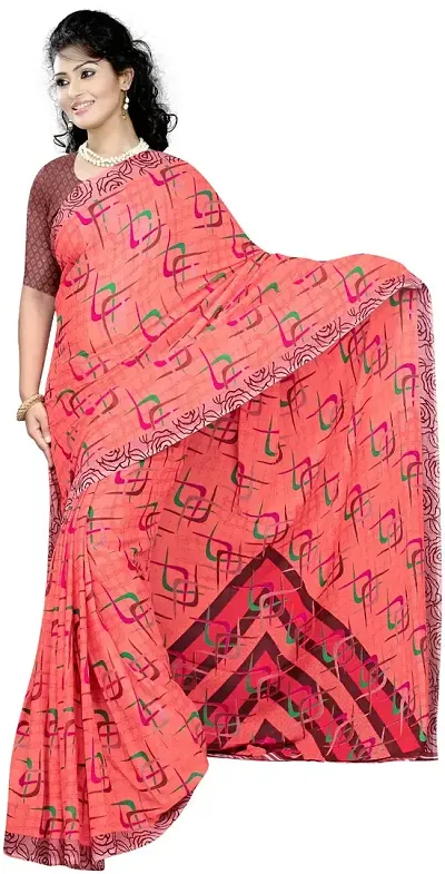 New In Georgette Saree with Blouse piece 