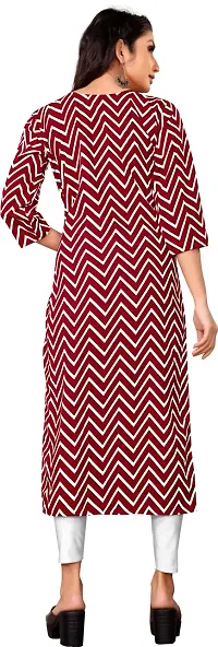 Stylish Maroon Crepe Printed Stitched Kurta For Women-thumb1