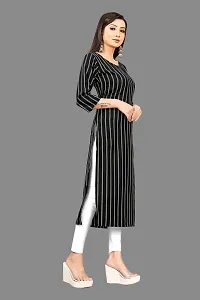 Stylish Black Crepe Printed Stitched Kurta For Women-thumb3