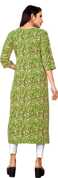 Stylish Green Crepe Printed Stitched Kurta For Women-thumb1