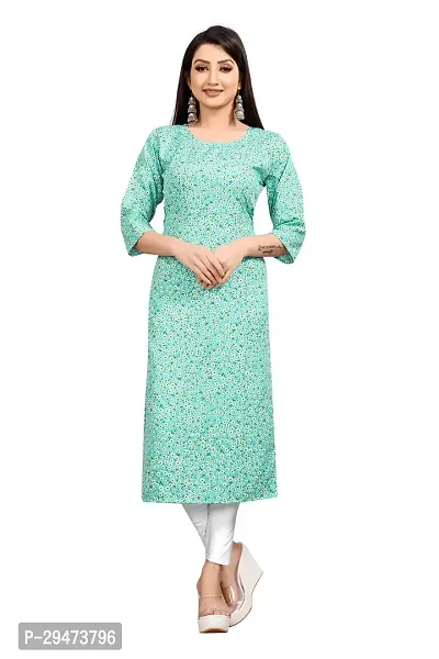 Stylish Blue Crepe Printed Stitched Kurta For Women-thumb0