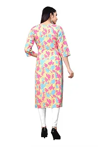 Stylish Multicoloured Crepe Printed Stitched Kurta For Women-thumb1