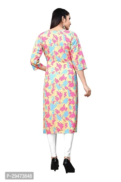 Stylish Multicoloured Crepe Printed Stitched Kurta For Women-thumb2