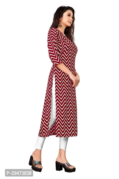 Stylish Maroon Crepe Printed Stitched Kurta For Women-thumb3