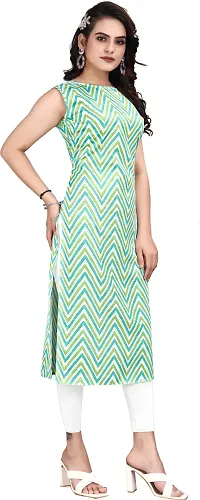 Stylish Green Crepe Printed Stitched Kurta For Women-thumb2