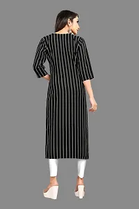 Stylish Black Crepe Printed Stitched Kurta For Women-thumb1