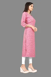 Stylish Pink Crepe Printed Stitched Kurta For Women-thumb2