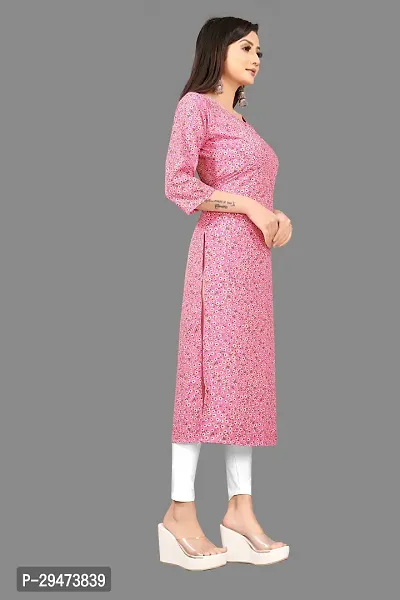 Stylish Pink Crepe Printed Stitched Kurta For Women-thumb3