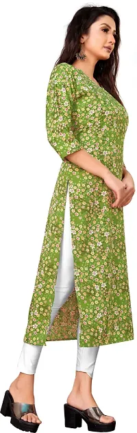 Stylish Green Crepe Printed Stitched Kurta For Women-thumb2