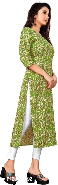 Stylish Green Crepe Printed Stitched Kurta For Women-thumb3