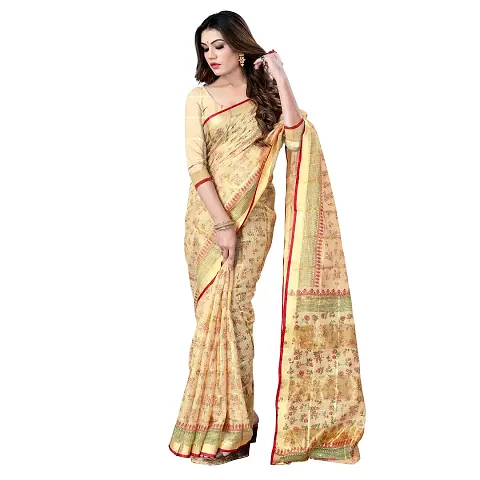 Stylish Blend Saree with Blouse piece For Women